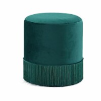 Meridian Furniture Teddy Contemporary Velvet Ottoman/Stool in Green