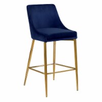 Meridian Furniture Karina Contemporary Velvet Counter Stool, Navy (Set of 2)