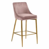 Meridian Furniture Karina Contemporary Velvet Counter Stool, Pink (Set of 2)