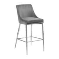 Meridian Furniture Karina Contemporary Velvet Counter Stool, Grey (Set of 2)