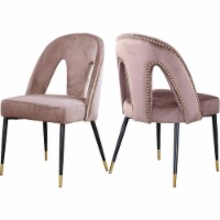 Meridian Furniture Akoya 19.5 H Velvet Dining Chair in Pink (Set of 2)