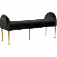 Meridian Furniture Owen 20 H Contemporary Velvet Bench in Black