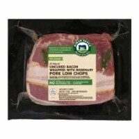 Niman Ranch Uncured Bacon Wrapped with Rosemary Loin Chops