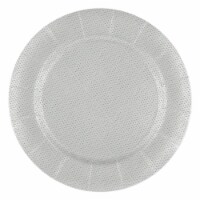 13  Glitz White Round Disposable Paper Charger Plates (120 Plates)