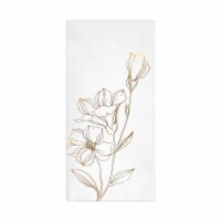 600 Napkins - White with Gold Antique Floral Paper Dinner Napkins