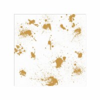 600 Napkins - White with Gold Paint Splatter Paper Beverage/Cocktail Napkins