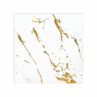 White with Gold Marble Paper Beverage/Cocktail Napkins (600 Napkins)