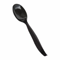 150 Serving Spoons - Black Disposable Plastic Serving Spoons
