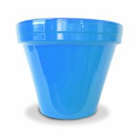Ceramo 203370 8.5 x 7.5 in. Powder Coated Ceramic Standard Flower Pot, Robins Egg Blue - Pack