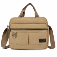 Men's Canvas Crossbody Bag: Neutral Solid Color, Casual Style