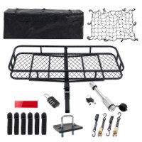 Folding Cargo Basket with Cargo Net - Spacious and Versatile Easy-to-Install, Heavy-Duty Stee