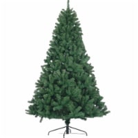 Artificial Christmas Tree: Full Natural Spruce PVC Fir, 7.5ft, Foldable Metal Stand, Unlit
