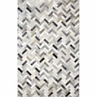 Bashian H112-ASH-8X10-H12 Bashian Santa Fe Collection Chevron Contemporary Leather Hand Stitc