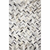 Bashian H112-ASH-9X12-H12 Bashian Santa Fe Collection Chevron Contemporary Leather Hand Stitc
