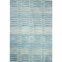 Bashian S185-BL-5X8-ST264 Chelsea Collection Striped Contemporary 100 Percent Wool Hand Tufte