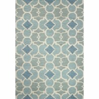 Bashian R121-AQ-5X7.6-CAL927 Rajapur Collection Geometric Transitional 100 Percent Wool Hand