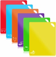 Zulay Kitchen Extra Thick Plastic Cutting Boards 6 Piece Set