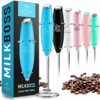 Zulay Kitchen Classic Milk Frother With Stand - Matte Sky Blue