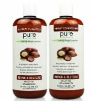PURE Argan Oil Shampoo & Conditioner Set, HUGE 26.5 oz. Each Enhances All Hair Types