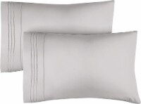 CGK Linens Soft Microfiber Pillowcase Set of 2 - Queen - Light Grey