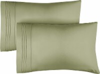 CGK Linens Pillowcase Set of 2 Soft Double Brushed Microfiber - King - Sage Green