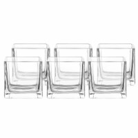 WHOLE HOUSEWARES 4 Inch Square Glass Vase Centerpiece Set (6 Pack)