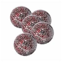 WHOLE HOUSEWARES | Red Decorative Balls (Set of 5) | 3  Glass Mosaic Sphere