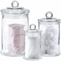 WHOLE HOUSEWARES Premium Glass Apothecary Jars w/ Lids | 3pc Set