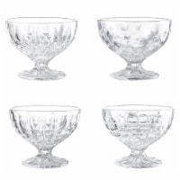 WHOLE HOUSEWARES | 8oz Clear Glass Dessert Bowls | Set of 4 Mini Trifle Footed Cups