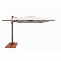 SimplyShade 10 ft. Bali Square Cantilever Umbrella With Cross Base Natural