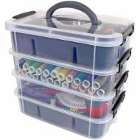 Bins  Things Stackable Storage Container with 2 Trays - Gray