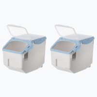 Basicwise QI004138M.2 10.5 x 8.75 x 13 in. Plastic Storage Food Holder Containers with Measur
