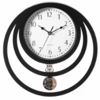 Decorative Modern Unique Round Plastic Wall Clock with Circles, for Living Room, Kitchen, or