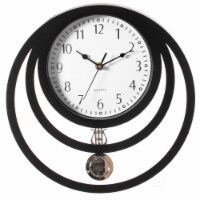Decorative Modern Unique Round Plastic Wall Clock with Circles, for Living Room, Kitchen, or