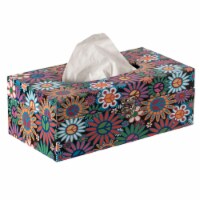 Facial Tissue Box Holder for Your Bathroom, Office, or Vanity with Decorative Floral Design
