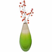 Contemporary Bamboo Floor Flower Vase Tear Drop Design for Dining, Living Room, Entryway