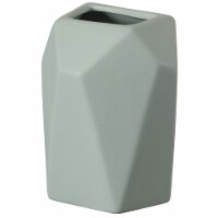 Decorative Ceramic Multi Paned Vase, Modern Style Centerpiece Table Vase green