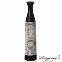 Handcrafted Black and White Waterproof Ceramic Floor Vase - Neat Classic Bottle Shaped Vase,