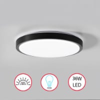 Round LED Ceiling Light Fixture Flush Mount Lighting, 6500K 30,000 Hour Lifetime 15 in. 15.5