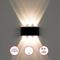 Black Contemporary Decorative Waterproof Aluminum Wall Lamp for Indoors and Outdoors, 8 Watt