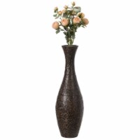 Modern Decorative Brown Textured Design Floor Flower Vase, for Living Room, Entryway or