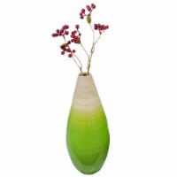 Contemporary Bamboo Floor Flower Vase Tear Drop Design for Dining, Living Room, Entryway