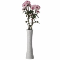 Contemporary Ceramic Textured Slim Hourglass Shape Table Vase Flower Holder white