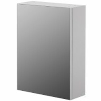 Wall Mount Bathroom Mirrored Storage Cabinet with Single Door  2 Adjustable Shelves Medicine