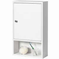 Elegant Home Fashions Wooden Bathroom Storage Medicine Cabinet Organizer w/  Mirror Door White, 1 - Fry's Food Stores