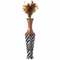 26 White striped and brown Metal Floor Vase Centerpiece Home Decor for Dried Flower and