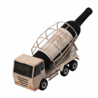 Decorative Rustic Metal White Single Bottle Cement Truck Wine Holder for Tabletop or