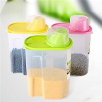 Basicwise QI003216.3L 10.9 x 6.7 x 4 in. BPA-Free Plastic Food Saver Kitchen Food Cereal Stor