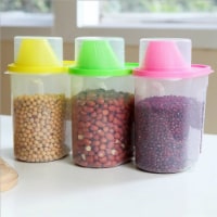 Basicwise QI003216.3S 8.3 x 6.7 x 4 in. BPA-Free Plastic Food Saver Kitchen Food Cereal Stora
