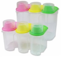 Basicwise QI003216.6 BPA-Free Plastic Food Saver-Kitchen Food Cereal Storage Containers with